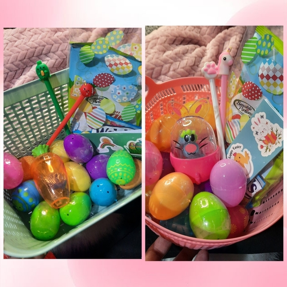 Boutique Other - Easter Basket for Kids with Prefilled Eggs Toys + Bonus Treats CHOOSE Color